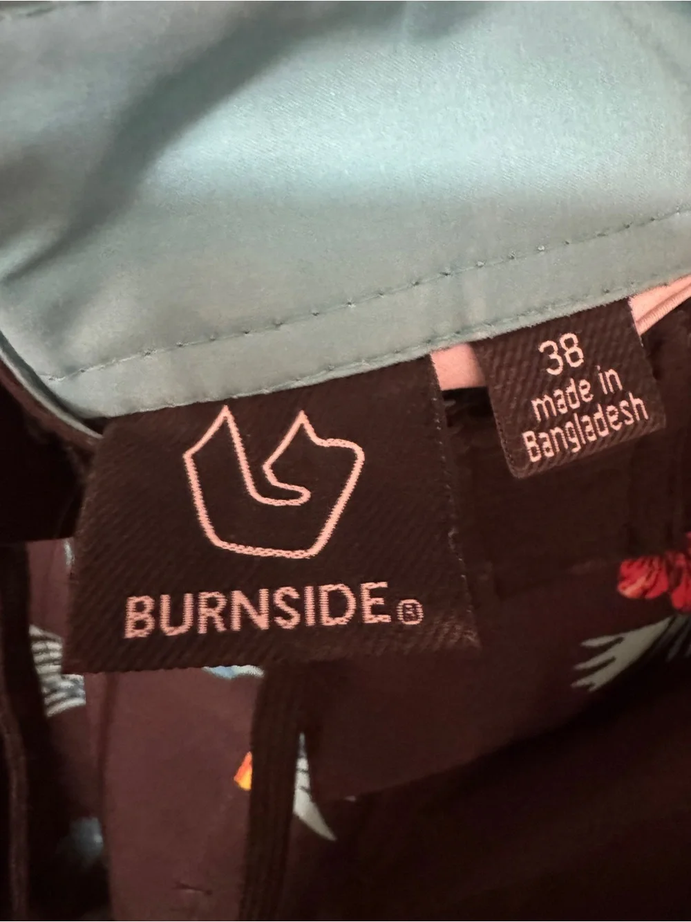 burnside Black Tropical Floral Swim Trunks Size 38 Men’s